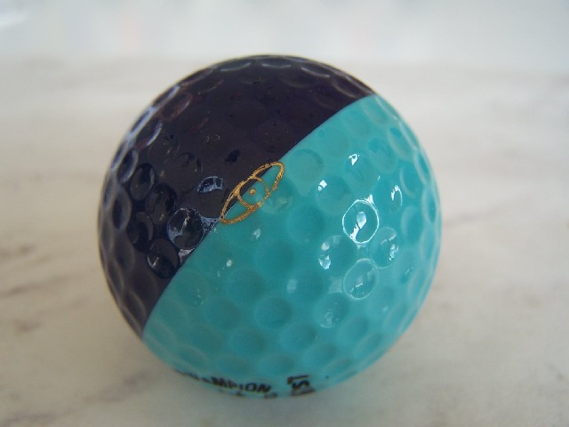 Rare Ping golf ball color combination closeup