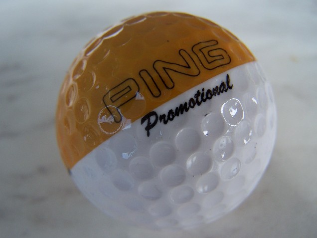 Vintage Ping golf ball two-color variant