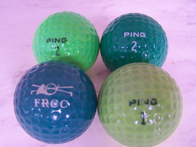 Two-tone Karsten Ping Eye golf ball