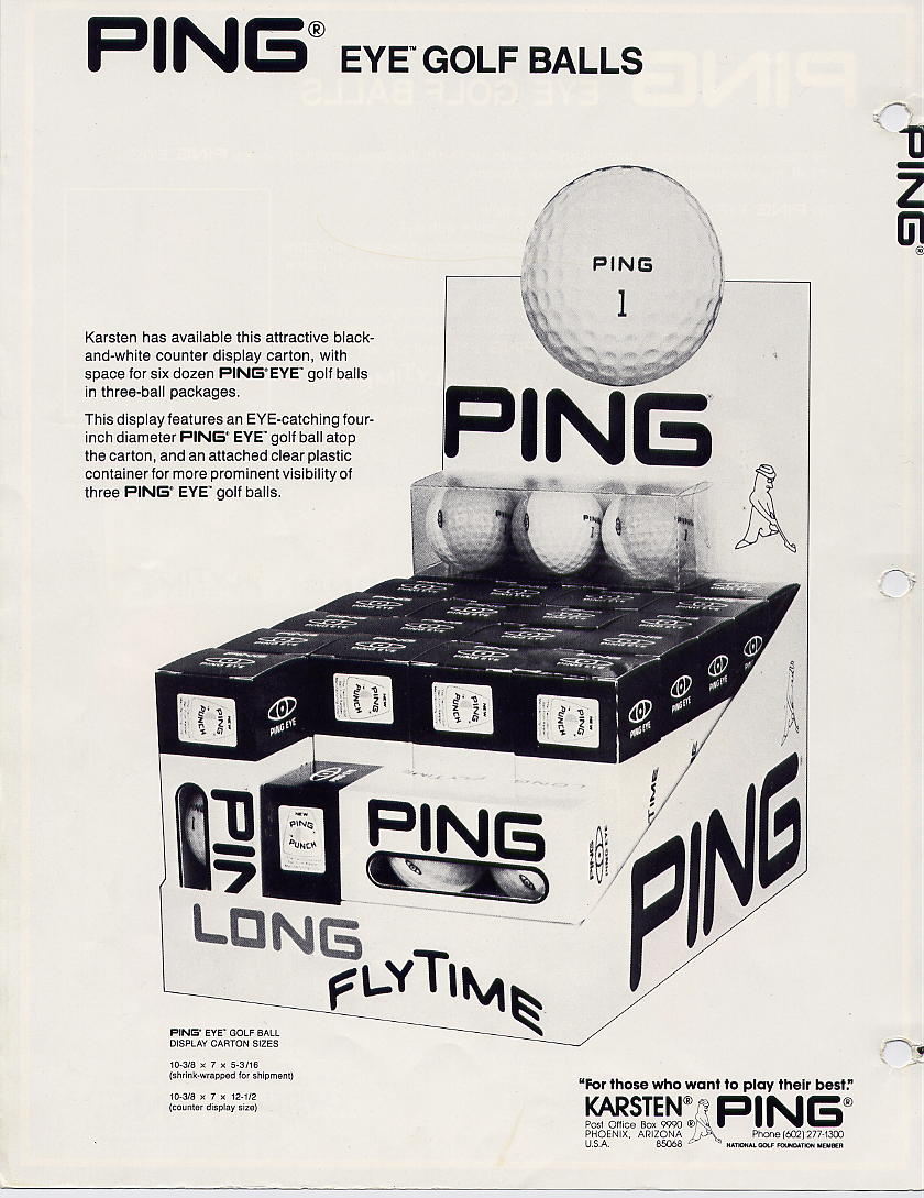 Ping Eye golf ball color chart vintage Karsten advertisement